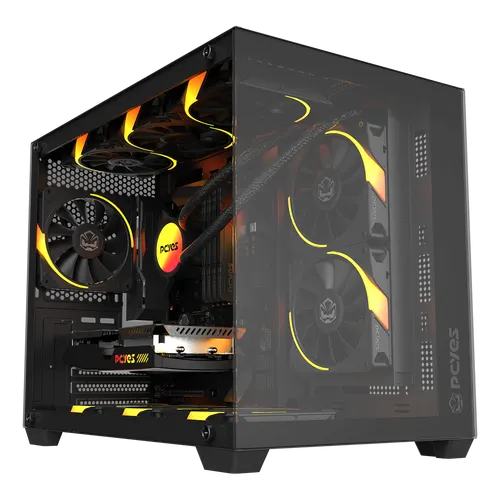 Gabinete Gamer Forcefield V2 Black Vulcan Vidro Temperado PCYes