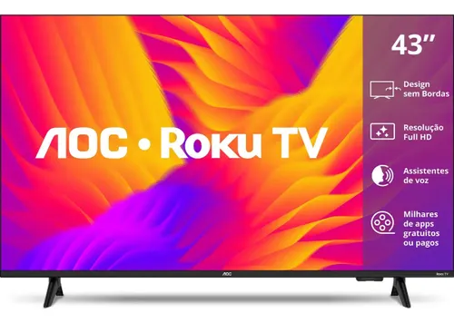 Smart Tv 43 Aoc Led Roku Full Hd Wi-fi 60hz Hdmi Usb 43s5155/78g