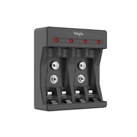 Carregador de Pilhas Usb-c Elgin (2 Pilhas Aaa Ou Aa E 9v)