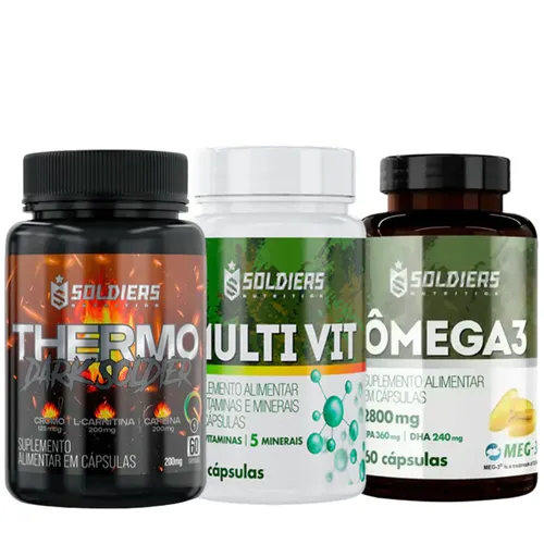 Kit: Ômega 3 + Multivitaminico + Thermogênico - Soldiers Nutrition