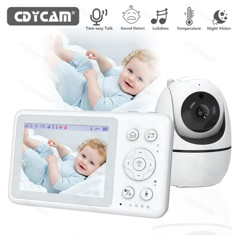 Monitor de Bebê com Vídeo de 3.2 Polegadas, Câmera de Segurança com Pan e Tilt, Visão Noturna, VOX, Comunicação Bidirecional, Monitoramento de Temperatura e Lullaby