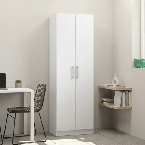 Armário Escritório 2 Portas Branco Carraro