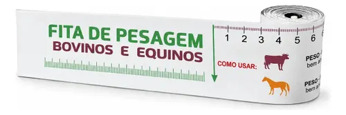 Fita Métrica Prático para Pesagem de Bovinos e Equinos Branco