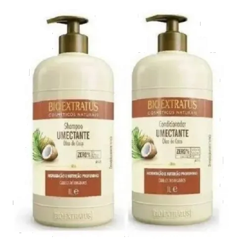 Kit Shampoo e Condicionador Bio Extratus Umectante Óleo de Coco 1 Litro