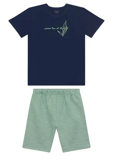 Conjunto para Menino com Camiseta 3D e Bermuda (Azul Marinho) Guloseima