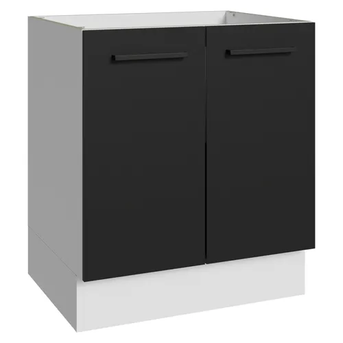 Balcão de Cozinha Madesa Agata 70 x 60 cm 2 Portas (Sem Tampo) Branco/Preto