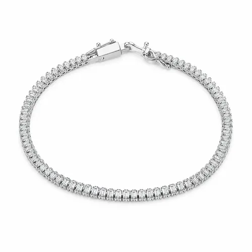 Pulseira Riviera 18 cm Cravejada com Zircônias em Prata
