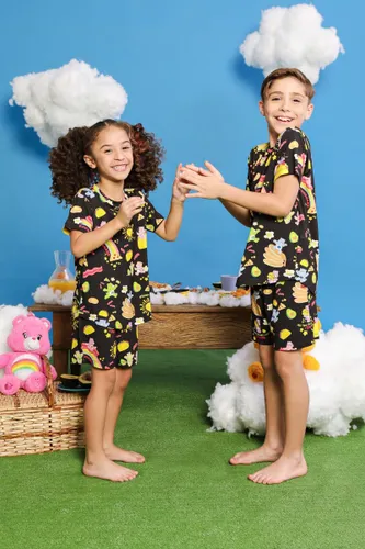 Short Pijama Infantil Estampa Ursinhos Carinhosos Comida