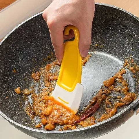 Espátula de silicone para limpeza, raspador de cozinha, lâmina macia, escova, panela suja, pratos, ferramentas de limpeza, utensílios de cozinha de silicone