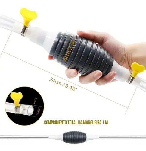 Bomba de Sucção Manual 4 Peças com Mangueira + Borboleta