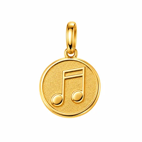 Pingente Placa Música em Ouro 18K