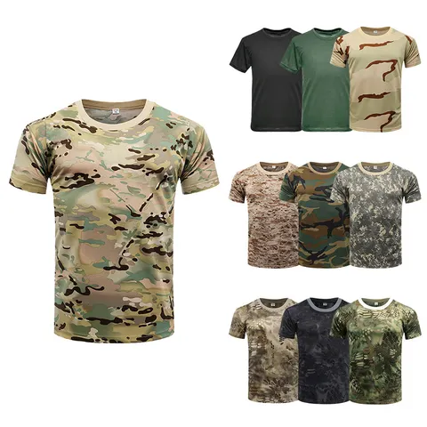Camiseta de camuflagem 3D masculina, decote em O, manga curta, extragrande, esporte ao ar livre, roupas casuais, moda de rua, verão