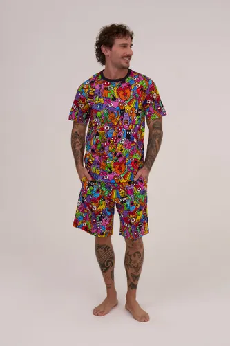 Shorts Pijama Reto Estampa Mundo dos Doodles