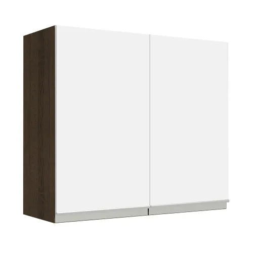 Armário Aéreo 70 cm 2 Portas Rustic/Branco Glamy Madesa
