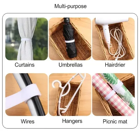 Organizador de cabos com fecho de velcro de 5 metros, abraçadeiras para cabos, enrolador de fios, protetor para gestão de cabos USB, abraçadeiras para fones de ouvido e cabos de mouse.