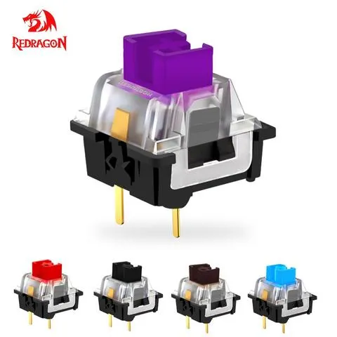 REDRAGON SMD RGB MX Switch 3Pin Clicky Tátil Linear Silencioso Vermelho Azul Preto Marrom Roxo Switche para Teclado Mecânico Backlit