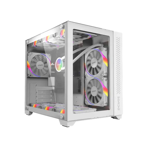 Gabinete Gamer PCYES Forcefield White Ghost Vidro Temperado