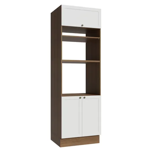 Torre Quente 70 cm 3 Portas Rustic/Branco Vik Madesa