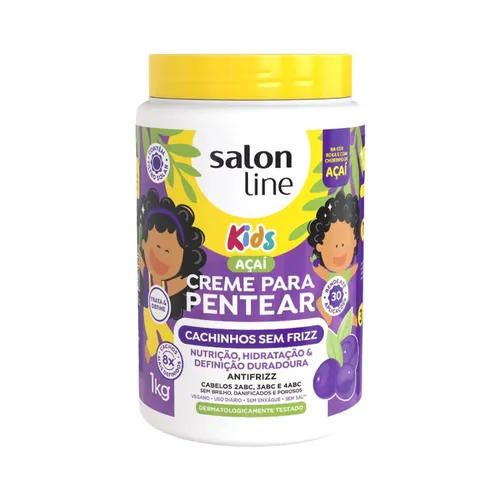 Creme de Pentear Salon Line Kids Açai Cachinhos sem Frizz Creme 1 Litro