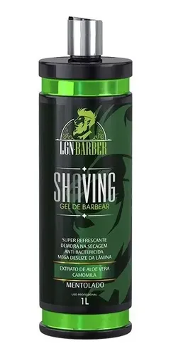1 Shaving Gel de Barbear Mentol Lgn Barber 1lt