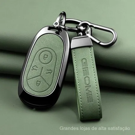 Capa protetora para chave de carro em liga de zinco, para Geely EX2/EX2 Pro/Geome, acessório para chaveiro de comando re