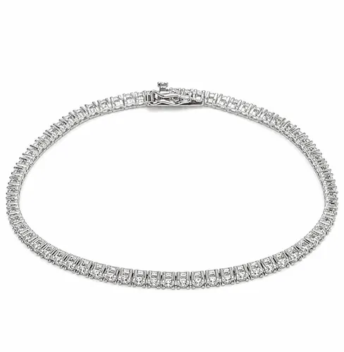 Pulseira Riviera Quatro Garras 2mm Prata