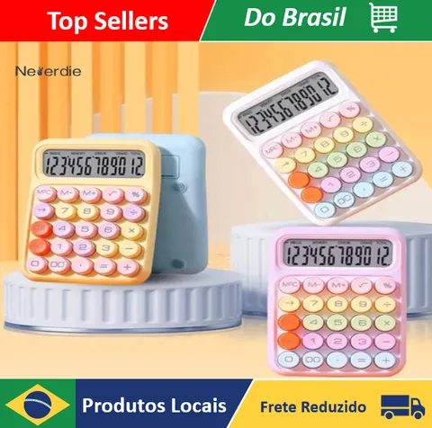 Calculadora Colorida Morandi de 12 Dígitos Teclado Mecânico de Ponto Grande Multineos - Neverdie Store