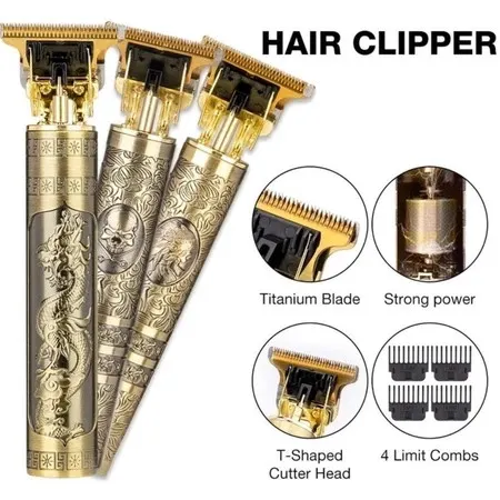 Máquina de Cortar Cabelo Dragão Aparador de Barba Masculino sem Fio USB