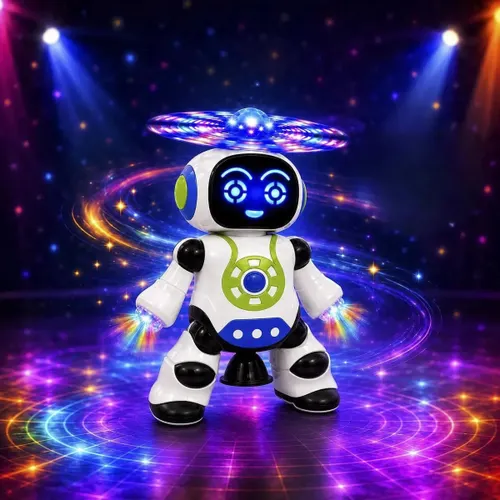 Robô Eletrônico BRAVENI de Dança Musical com Luzes para Crianças