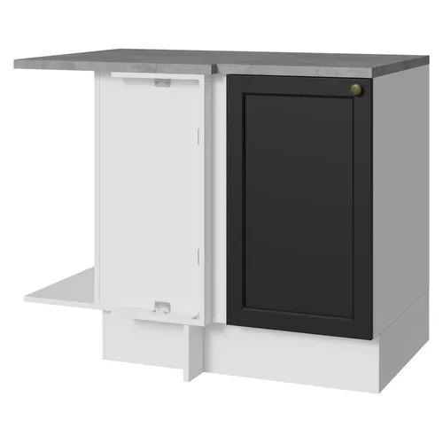 Balcão de Canto 1 Porta Branco/Preto Vik Madesa