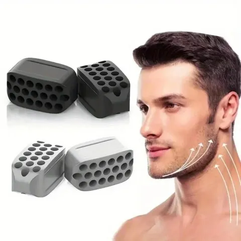 Exercitador de Mandíbula de Silicone para Homens e Mulheres, Tablets Modeladores de Mandíbula, Ferramenta de Exercício Facial para Iniciantes e Intermediários