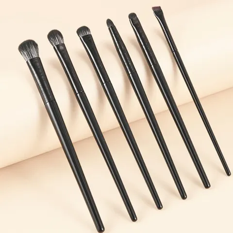 Conjunto de 6 Pincéis de Maquiagem para Olhos, Profissionais, Macios, para Contorno, Sombra, Delineador e Sobrancelha, Ferramenta Cosmética Facial para Mulheres