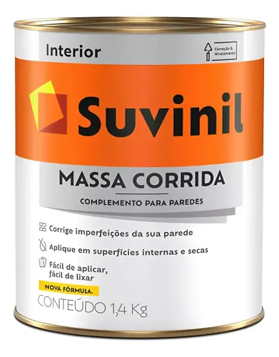 Massa Corrida Suvinil PVA Fosca 1,4kg Paredes Internas e Externas