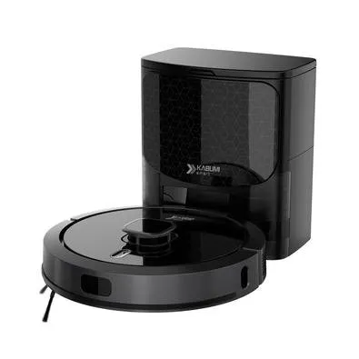Robô Aspirador e Passa Pano KABUM! smart 900 - 5 Modos de Limpeza, Base 2 em 1, Mapeamento 3D - 220v - Preto - KBSF010