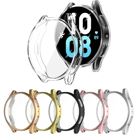 Capa de Relógio em TPU Macio para Samsung Galaxy Watch 4 5 6 7 40mm 44mm, Capa Protetora à Prova de Choque e Anti-Risco, Proteção Completa