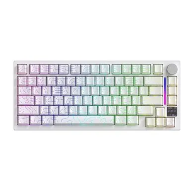 Teclado Mecânico Gamer sem Fio Attack Shark X820 Ultra, RGB, Switch Shark, White Contour Line - X820 ULTRA White