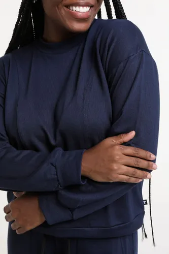 Blusa Moletom Feminino Básico Azul Marinho