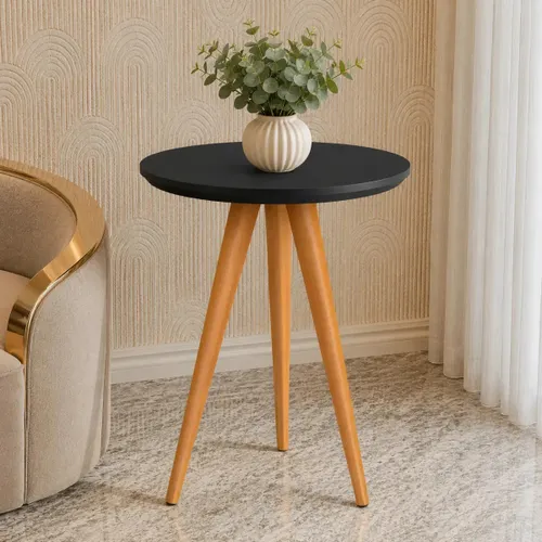 Mesa Lateral Redonda Pe Palito Classica Apoio Sala Quarto Sofa Decoração Mdf