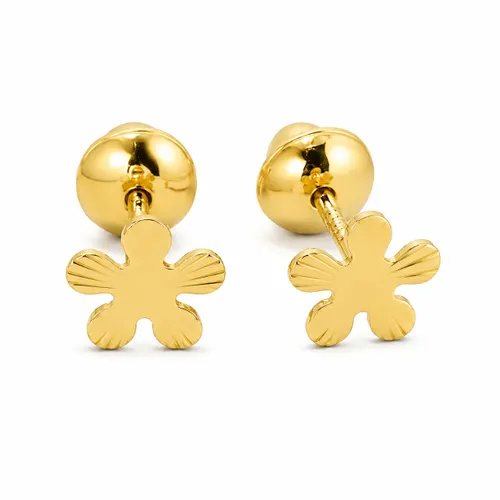 Brinco Trevo Diamantado 5 mm em Ouro 18K