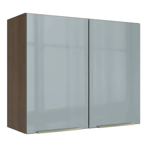 Armário Aéreo Madesa Lux 80 cm 2 Portas Rustic/Cinza
