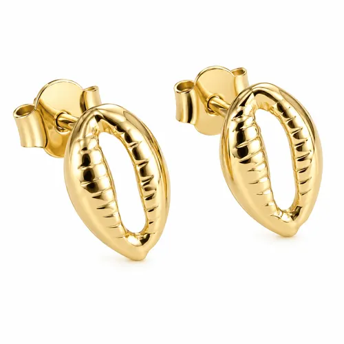 Brinco Búzio 5x8 mm em Prata 925 Banhada a Ouro