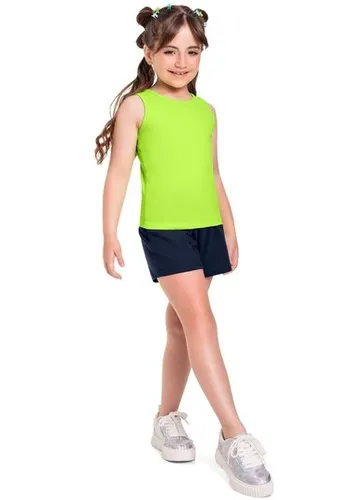 Regata Básica Infantil em Meia Malha para Menina (Verde) Bee Loop