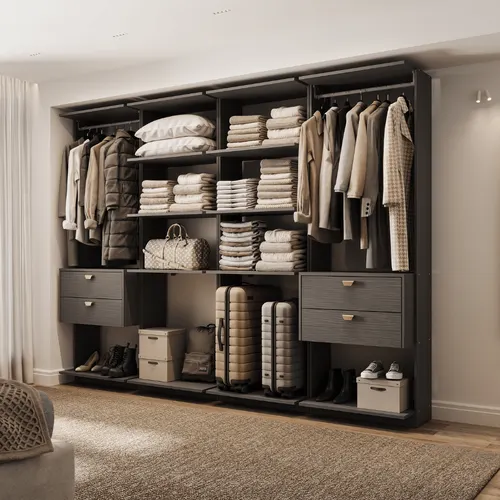 Closet com 4 Gavetas Alasca Preto Touch Carraro