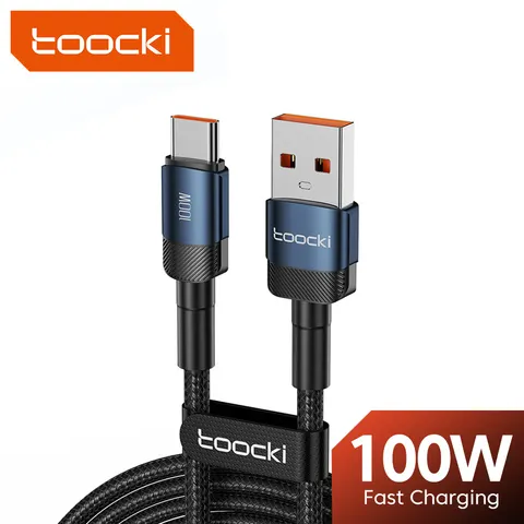 Toocki 6a cabo usb para tipo c para huawei xiaomi pd 100w carregador de carregamento rápido cabo de dados usb c carga rápida para samsung oneplus
