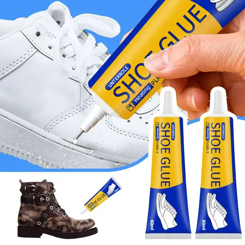 Adesivo transparente para reparo de sapatos, 60ml, baixo odor, adesivo forte, resina macia, cola para fixação de sapatos ou botas desgastadas, super estabilidade