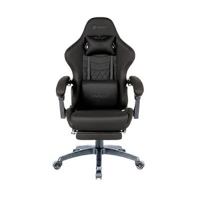 Cadeira Gamer Husky Tempest 700, Até 145kg, Almofadas, Reclinável 150º, Tecido, Descanso para Pés, Preta - HCG700PTT
