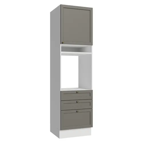 Torre Quente 60 x 60 cm 1 Porta 3 Gavetas Branco/Cinza Vik Madesa