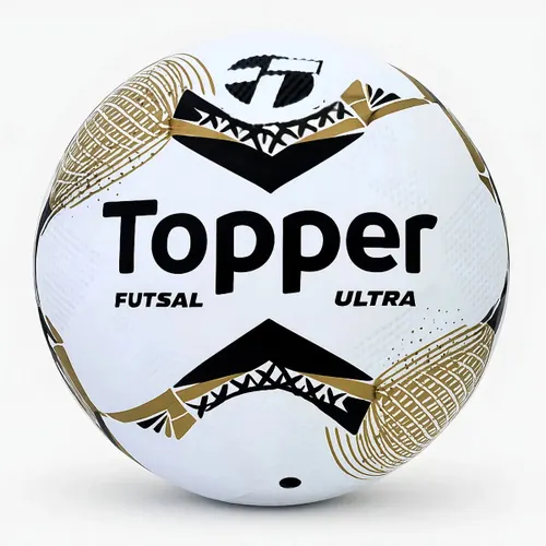 Bola de Futsal Topper Ultra Salão Colagem Dupla Cor Preto/Dourado