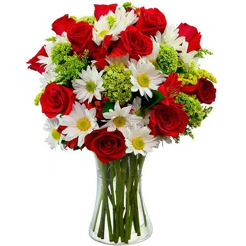 Arranjo Flores e Vida Vermelho