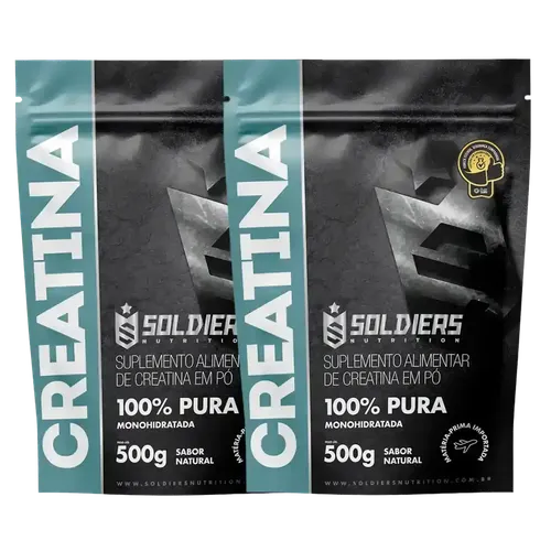 Kit: 2 Creatinas Monohidratadas 500g - 100% Pura Importada - Soldiers Nutrition